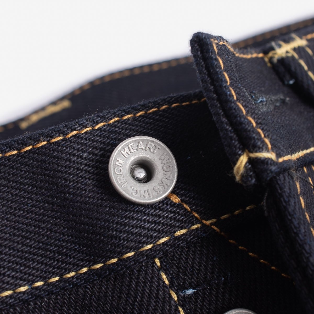 IH-777-XHSib 25oz Selvedge Denim Slim Tapered Cut Jeans - Indigo/Black - 5