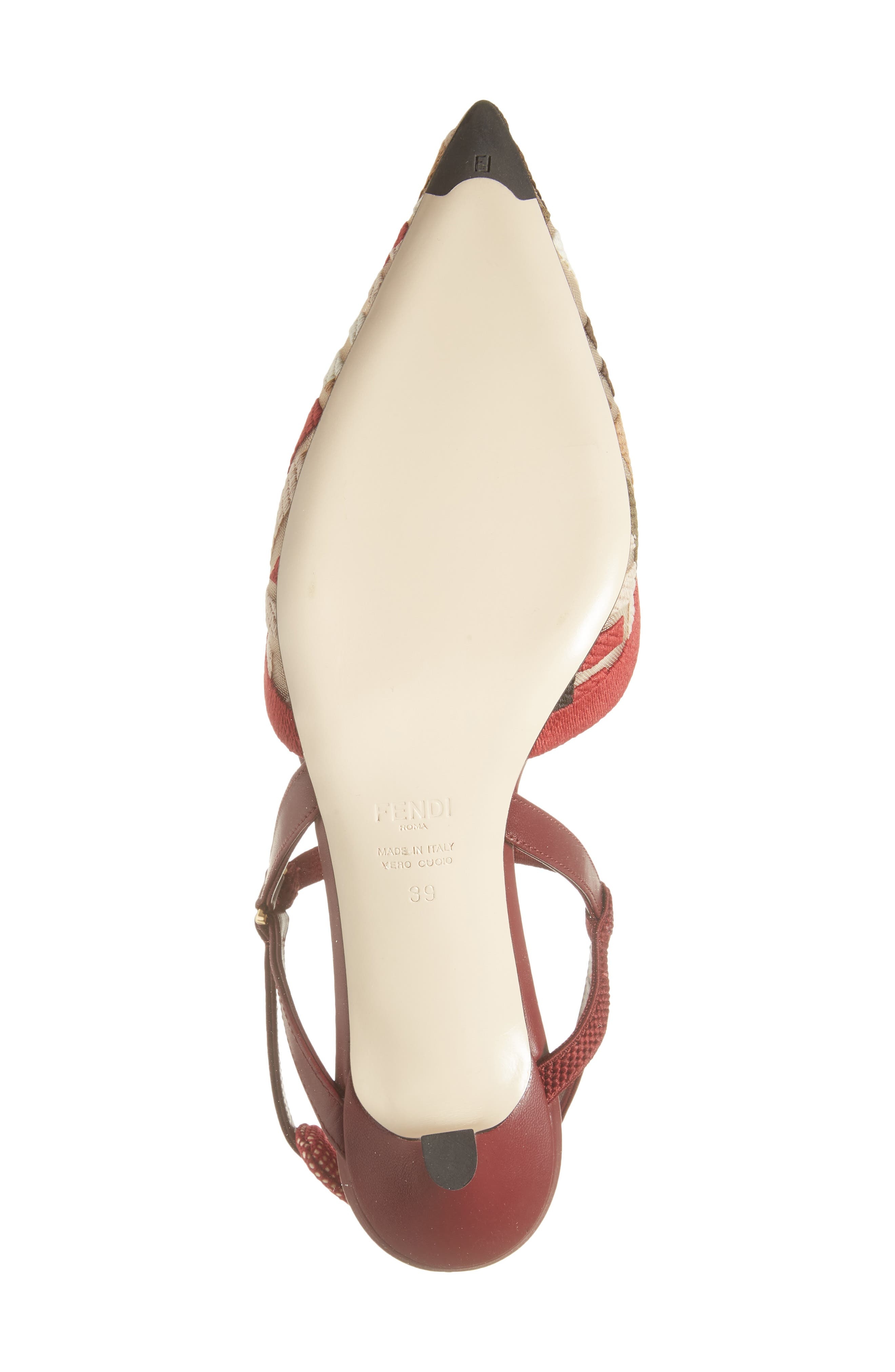 Fendi Colibrì Lite Pointed Toe Slingback Pump in Multicolor/Bordeaux at Nordstrom - 6