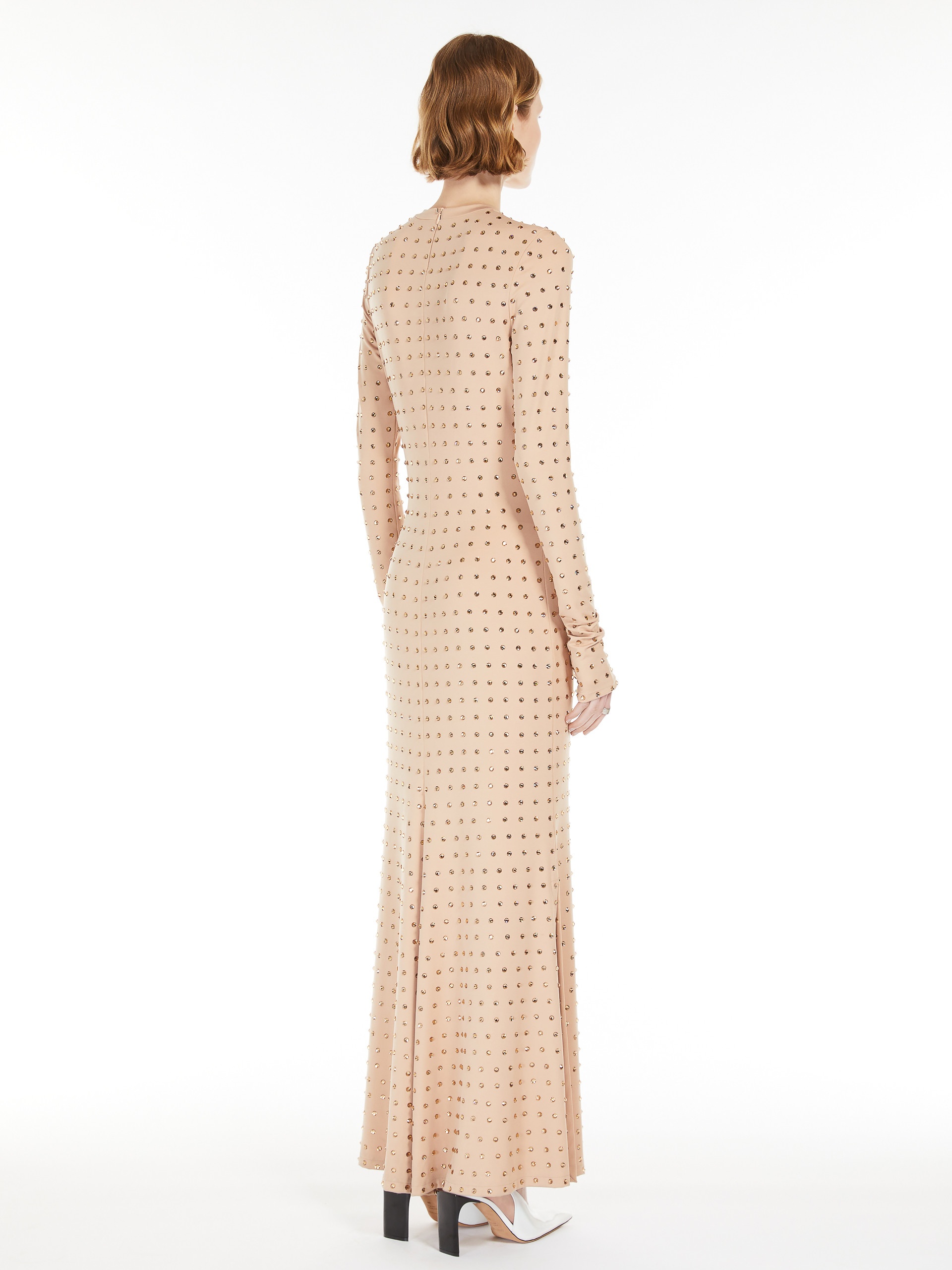 OSCURI Scuba jersey dress with rhinestones - 4