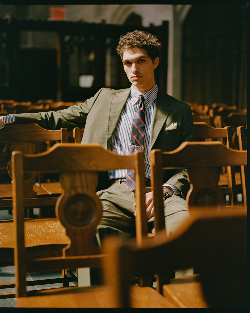 MADE-IN-CANADA SOLID OLIVE COTTON POPLIN SUIT 7