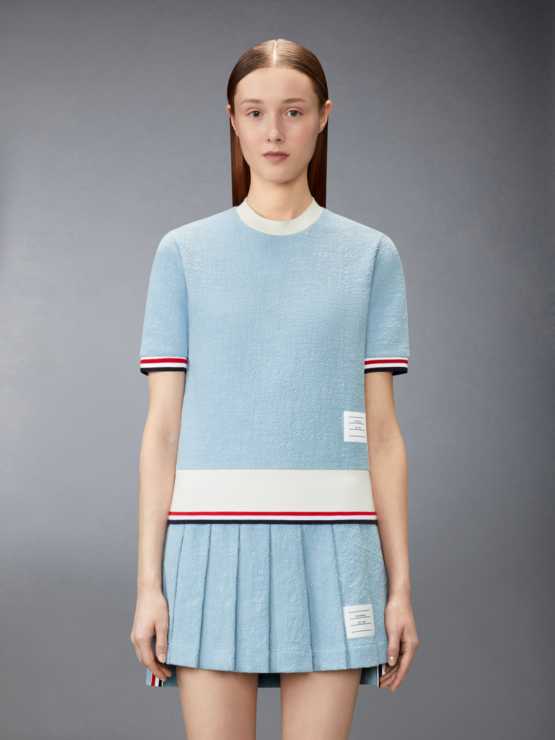Thom Browne COTTON TWEED RWB CUFF TEE outlook