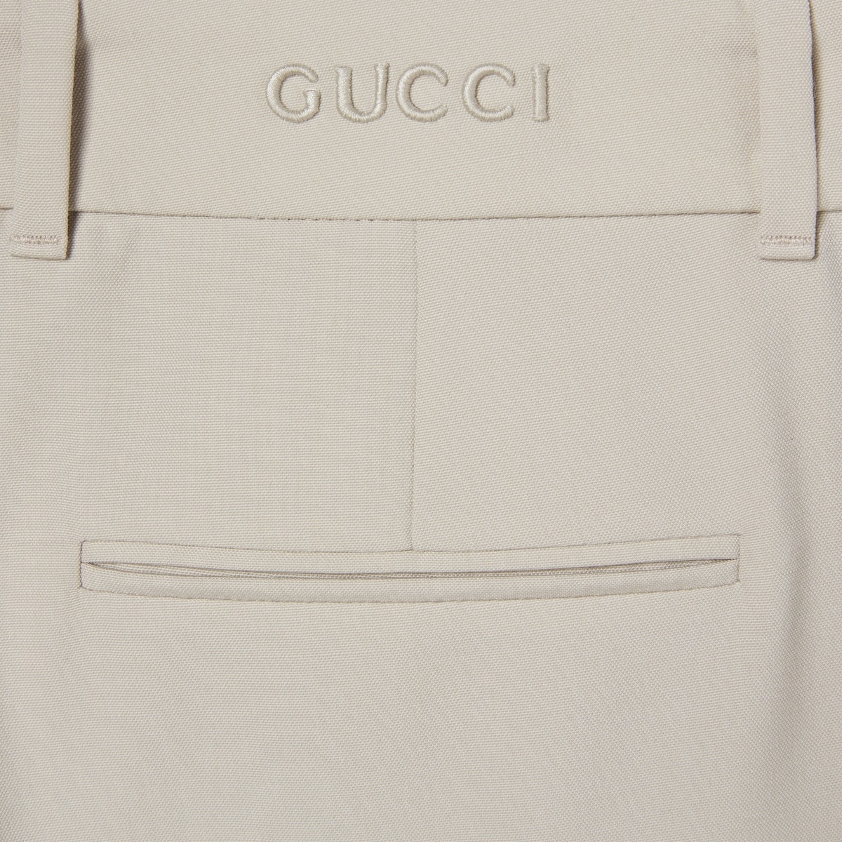 Embossed canvas wool pants - 7