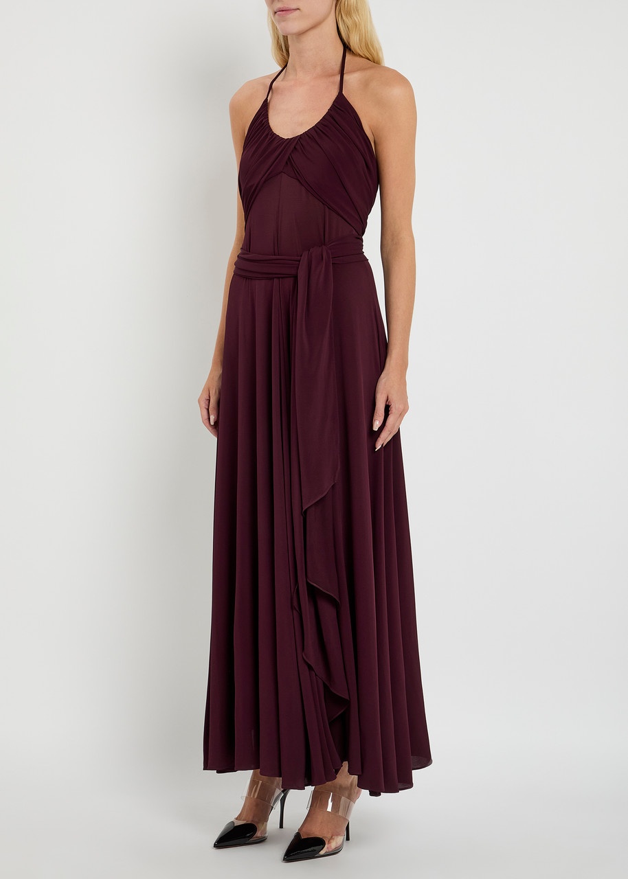 Alaïa Draped Stretch-mesh Maxi Dress - 2