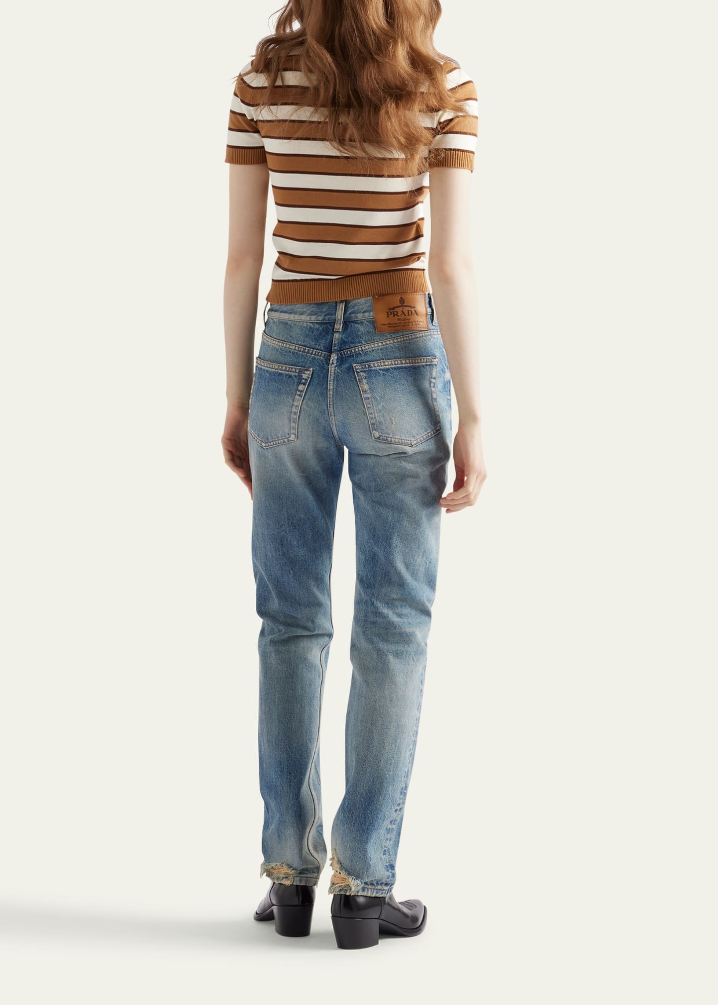 Striped Short-Sleeve Polo Sweater - 3