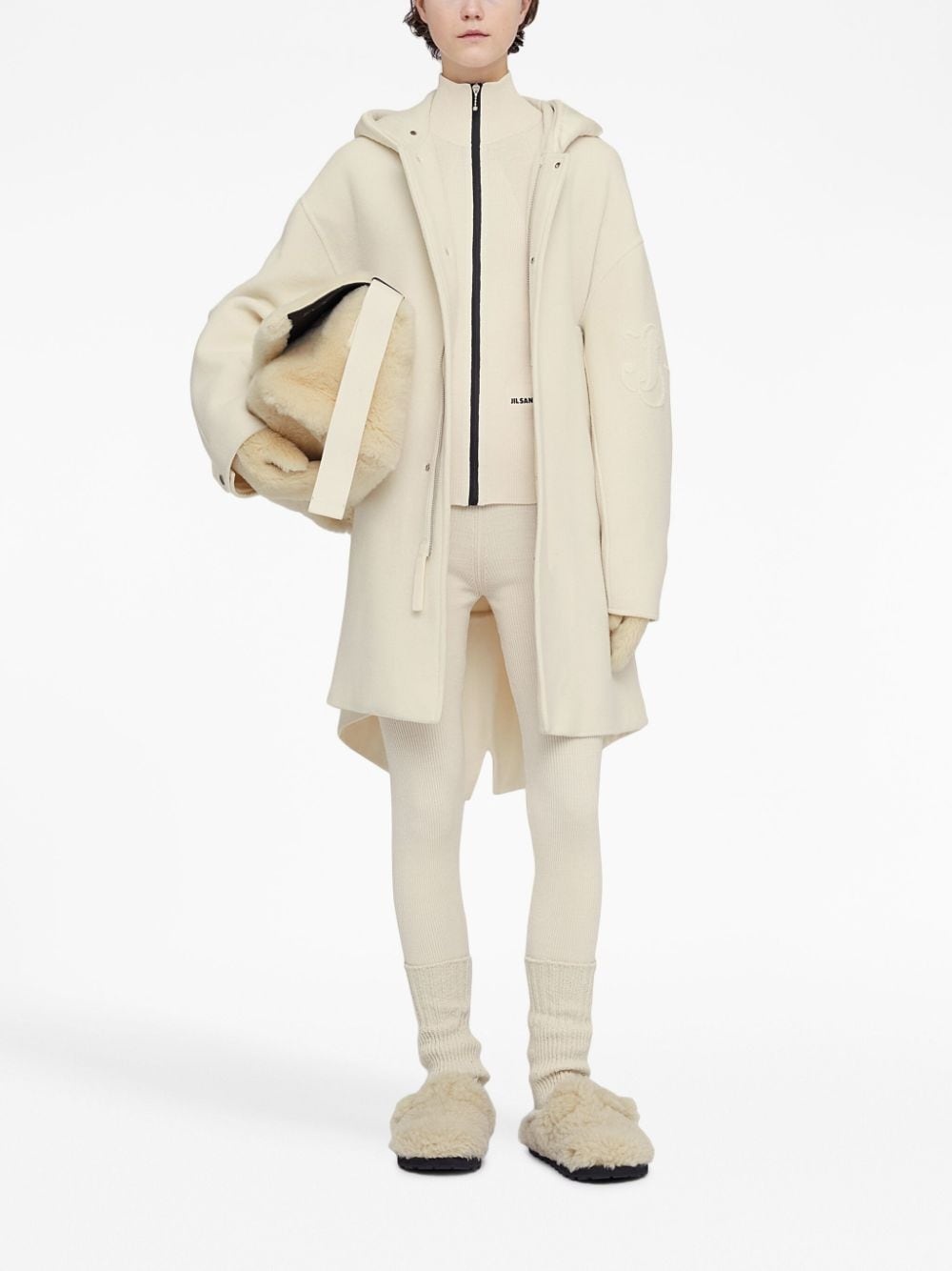 logo-embroidered ribbed-knit cardigan - 2