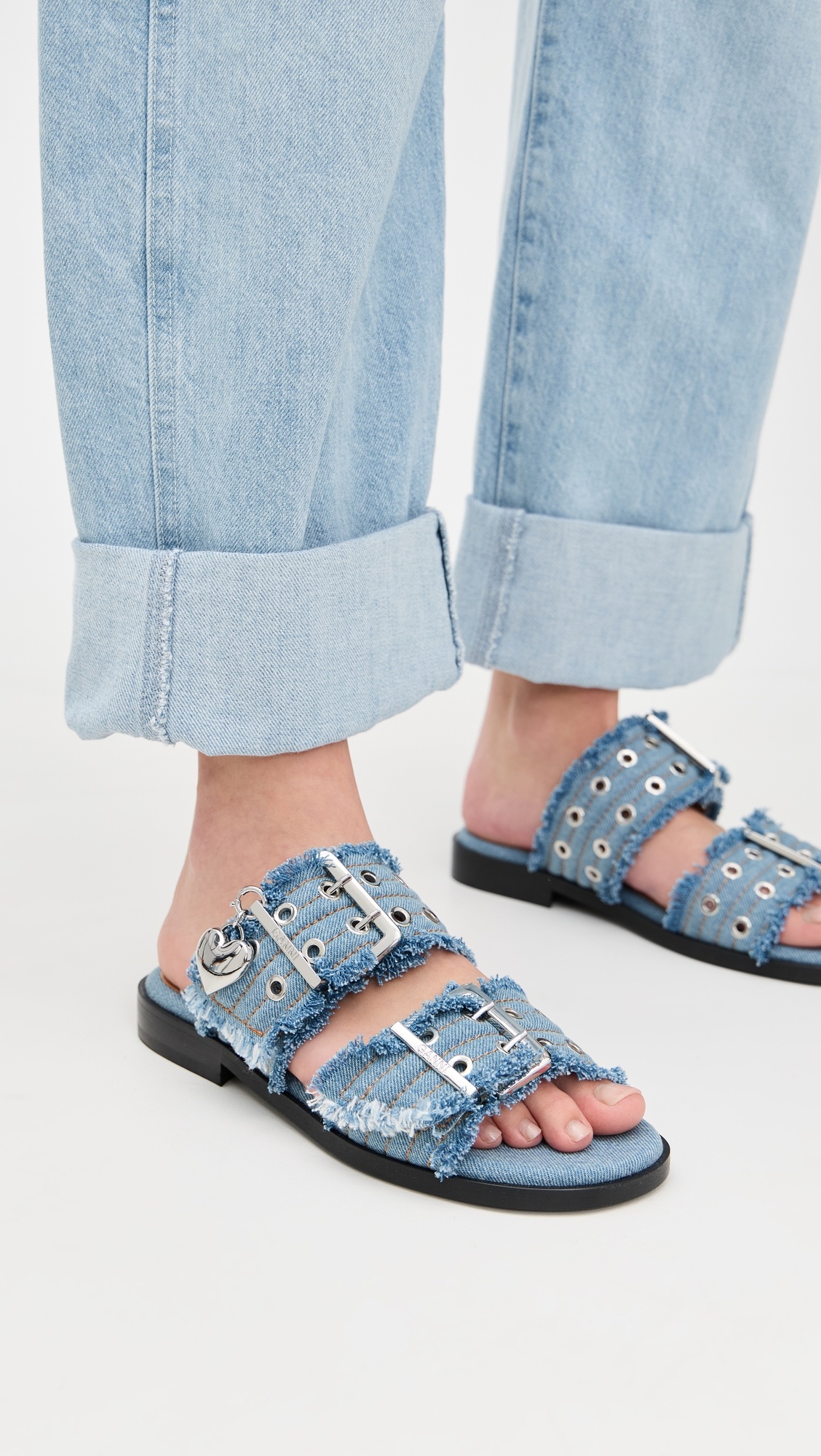 Buckle Two Strap Sandals - 2