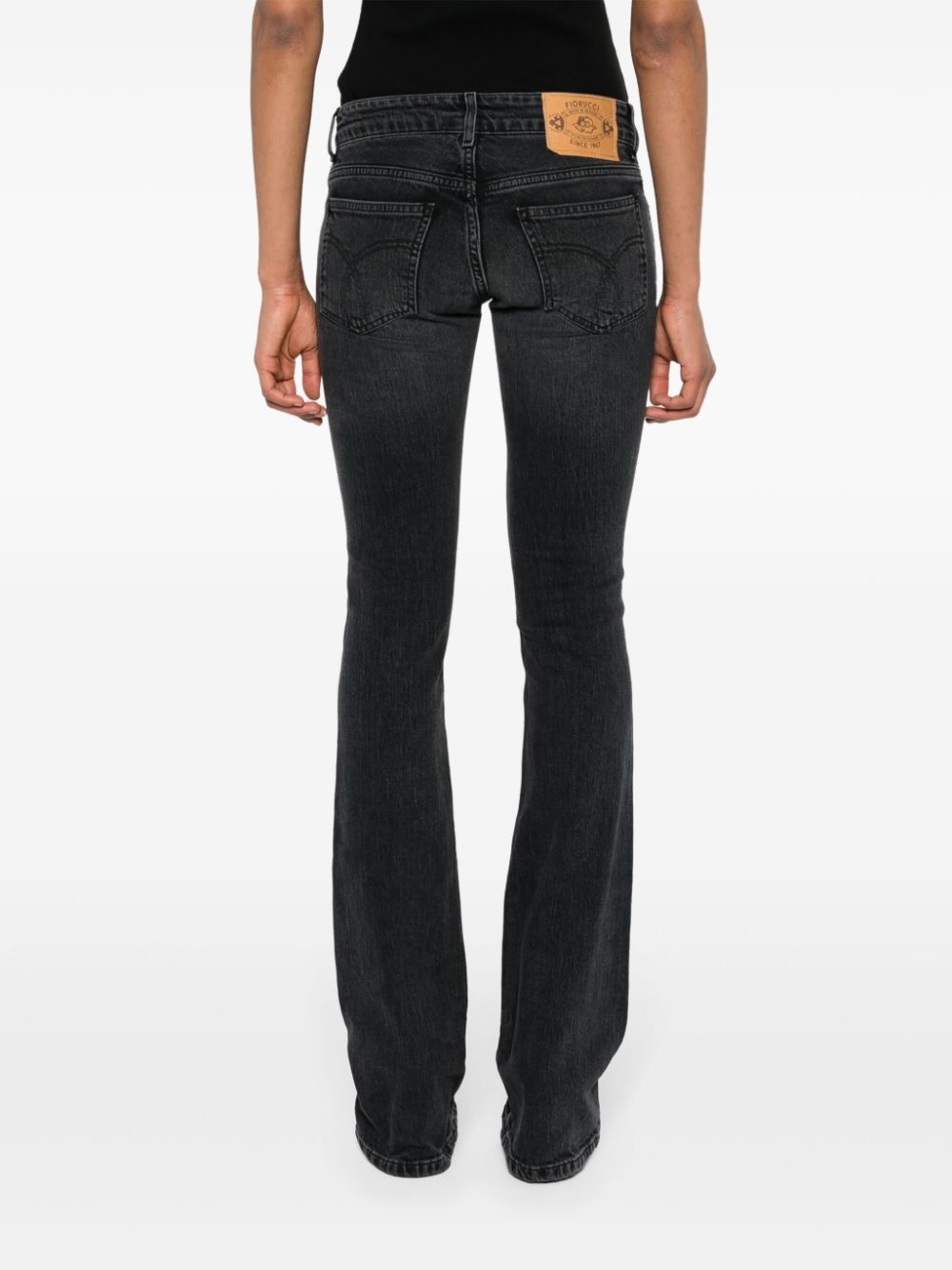 logo-patch bootcut jeans - 4