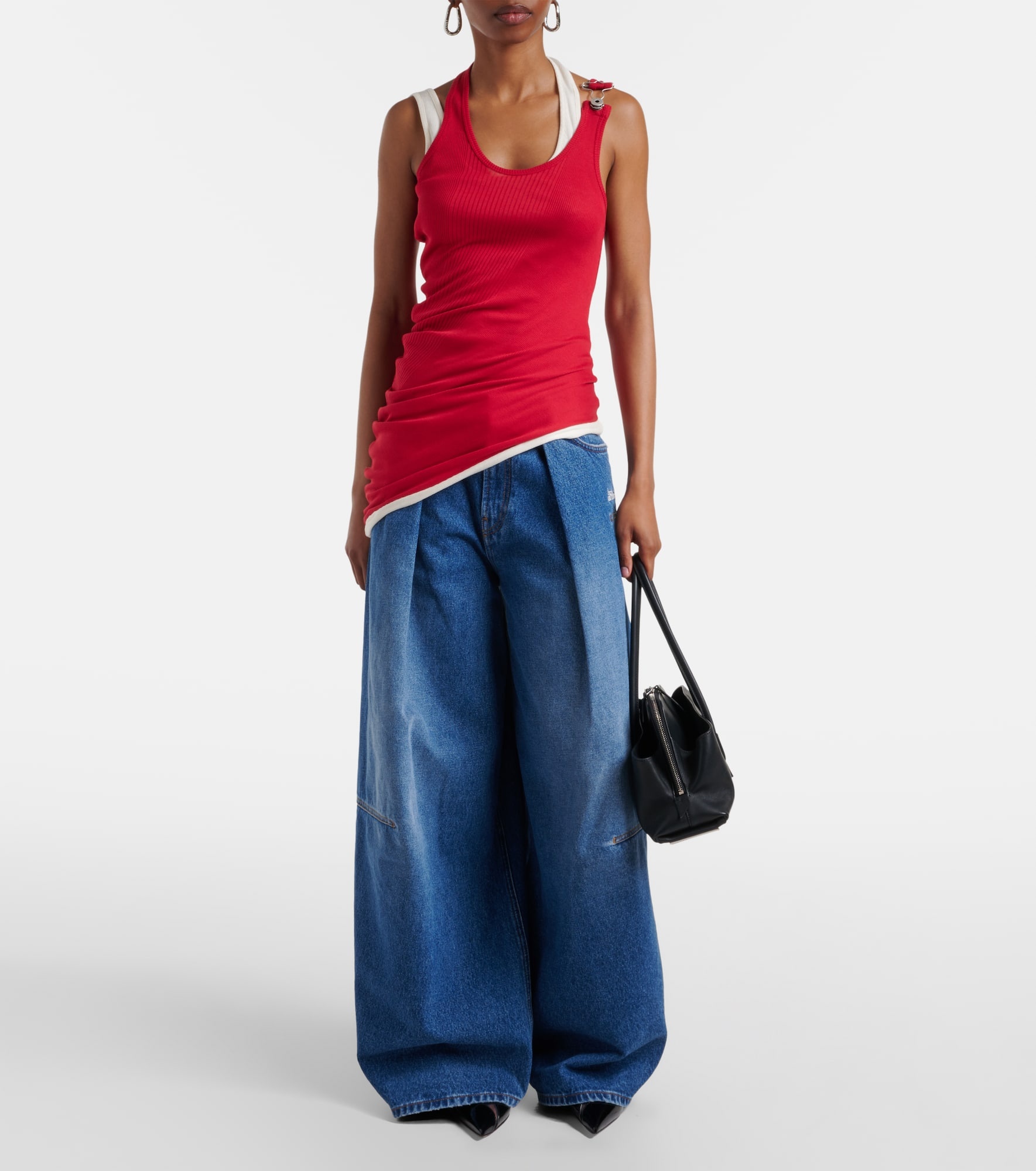 Layered cotton jersey tank top - 2