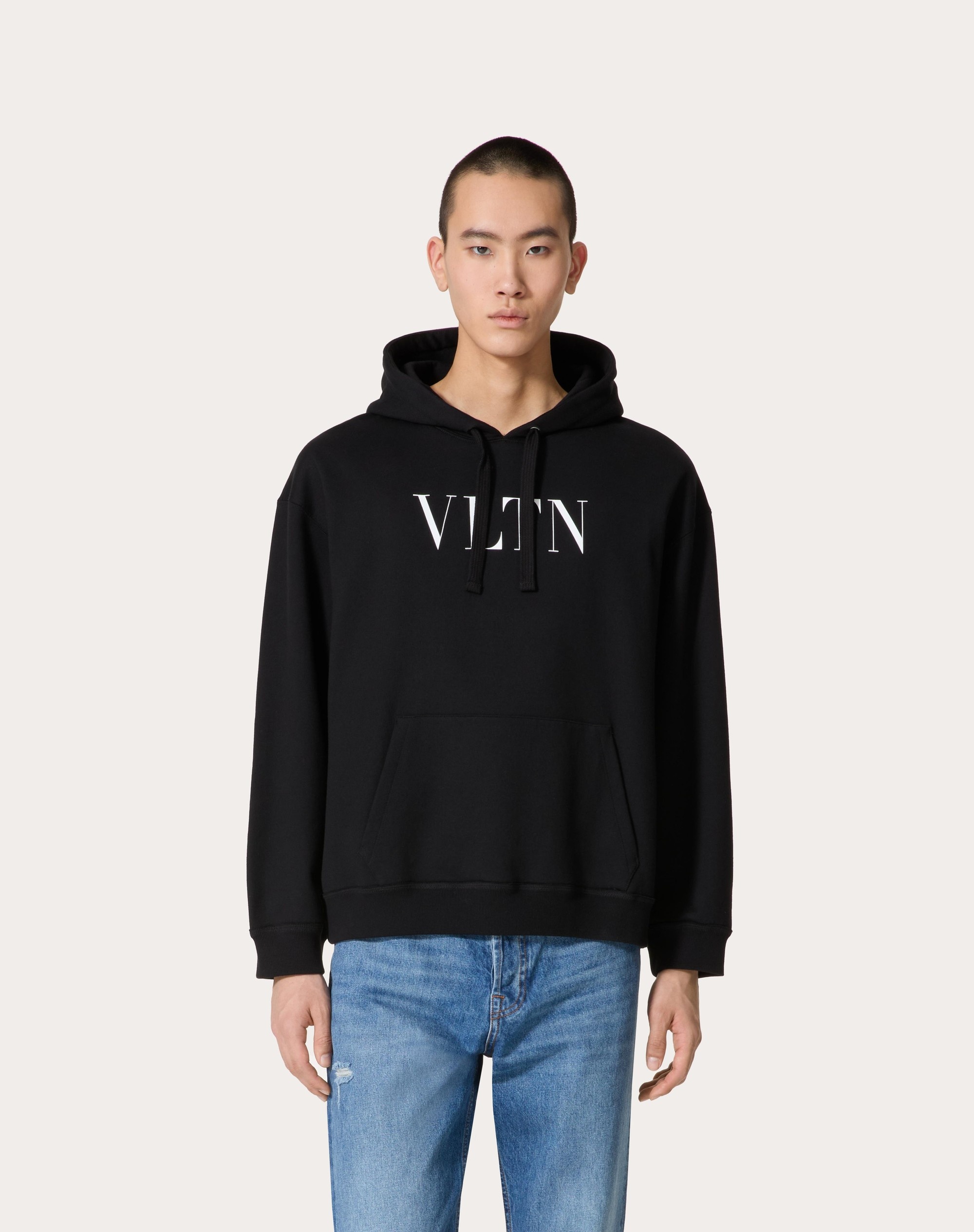 HOODED SWEATSHIRT WITH VLTN PRINT - 3