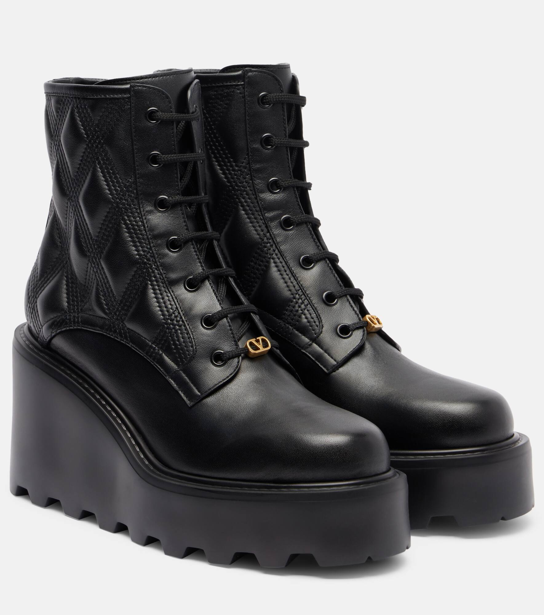 Quiltie 67 leather lace-up boots - 1