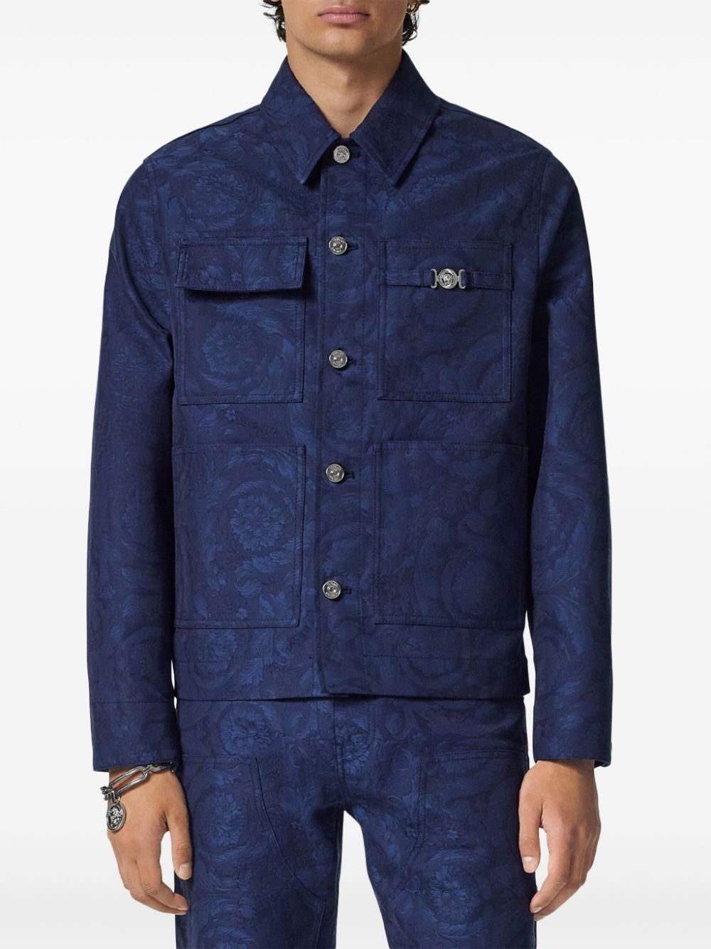 Barocco jacquard jacket - 3