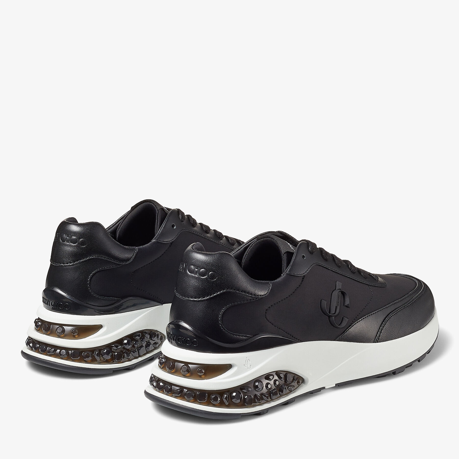 Memphis Lace Up/m
Black Neoprene and Leather Low-Top Trainers - 4