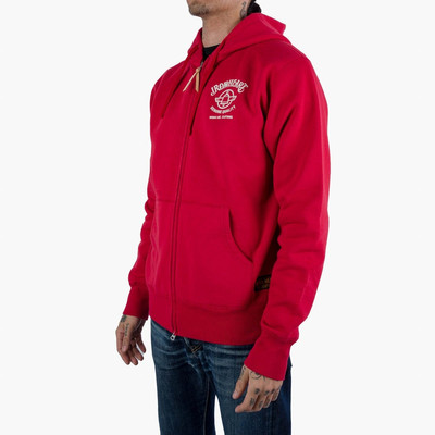 Iron Heart IHSW-65-RED Printed 14oz Ultra Heavyweight Loopwheel Cotton Zippered Hoodie - Red outlook