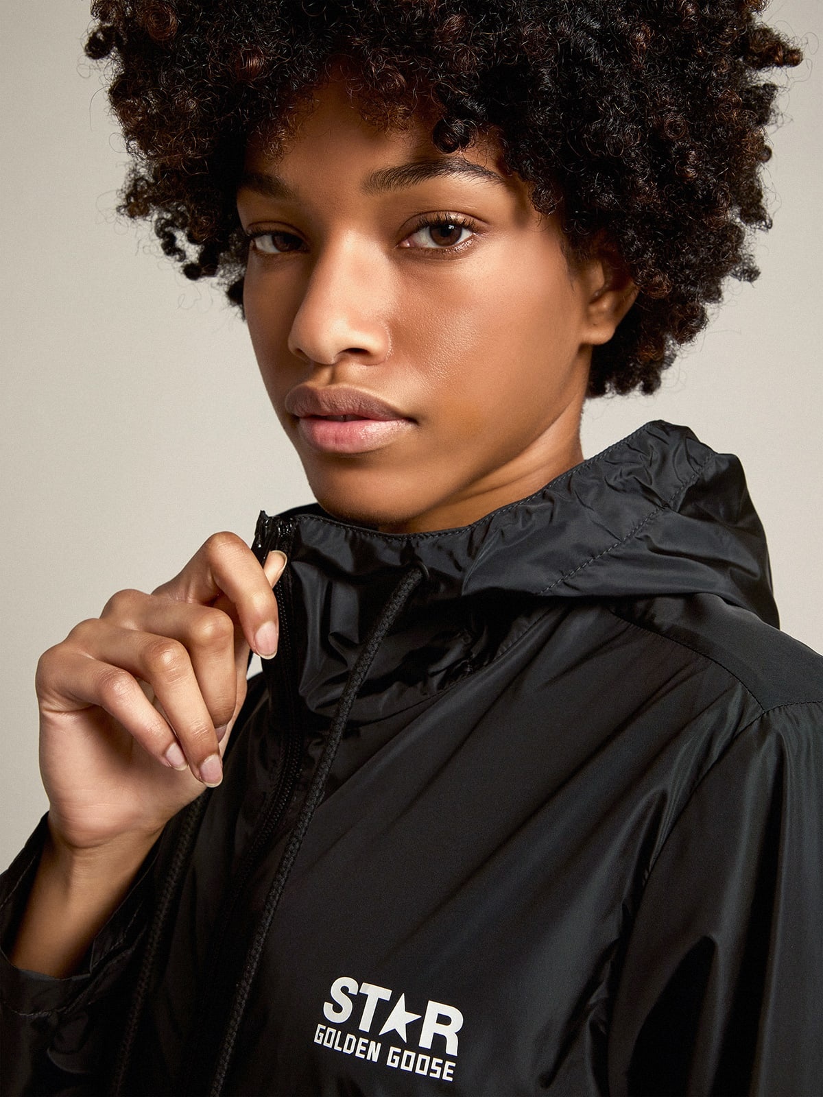 Women’s windcheater with contrasting white logo and star - 2