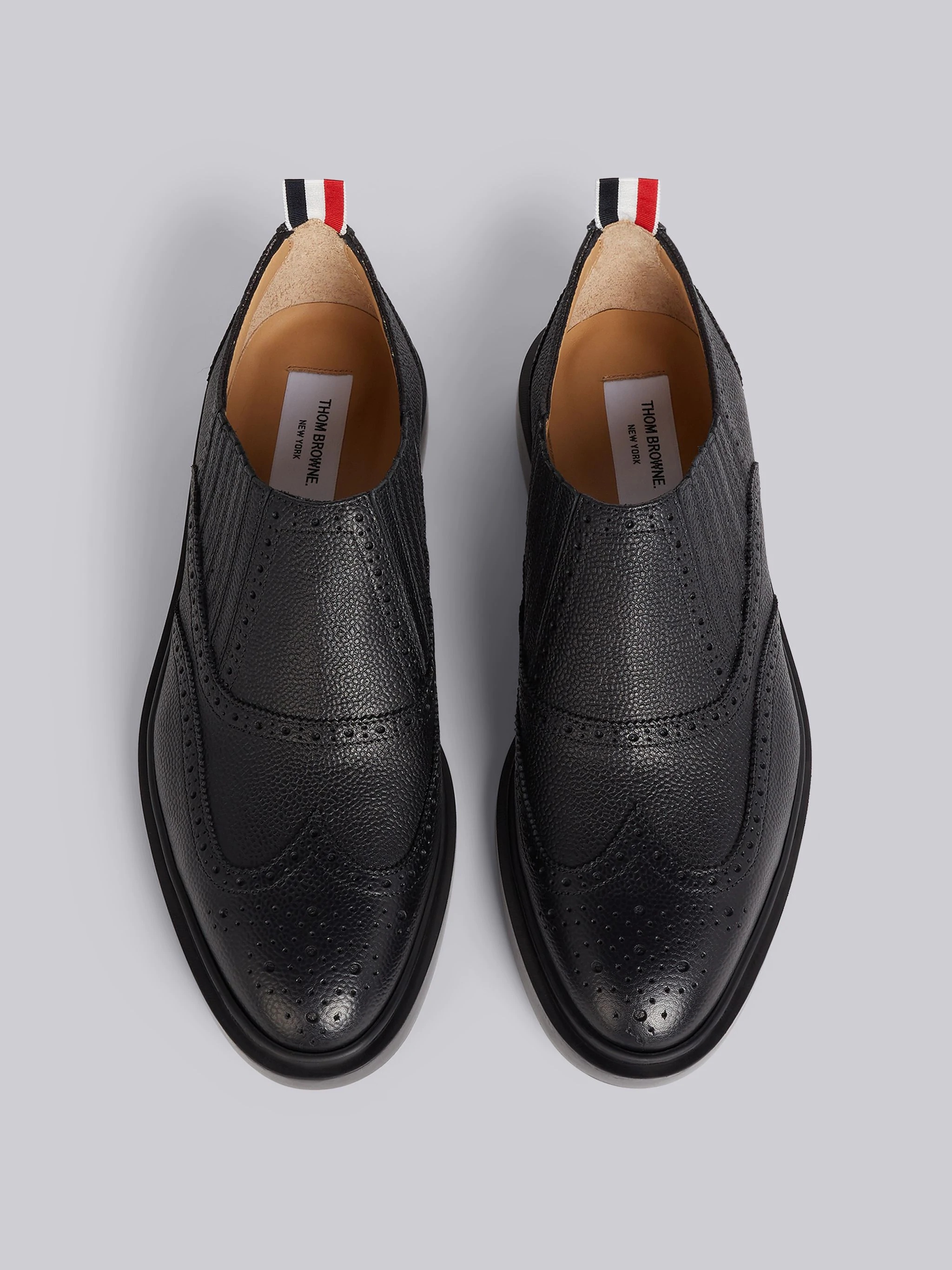 Black Pebbled Calfskin Chelsea Brogue - 4