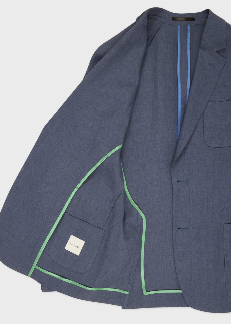 Stone Blue Linen Patch-Pocket Unlined Blazer 4