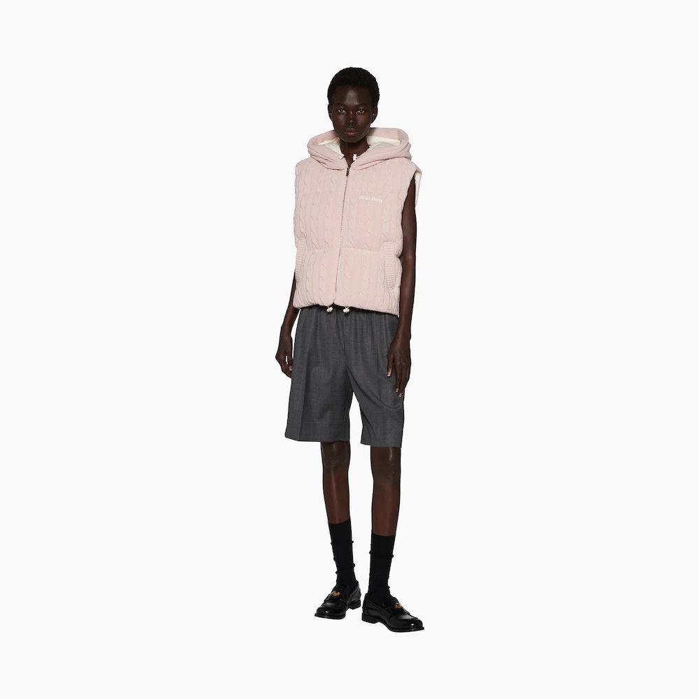 Padded cashmere wool down vest - 4