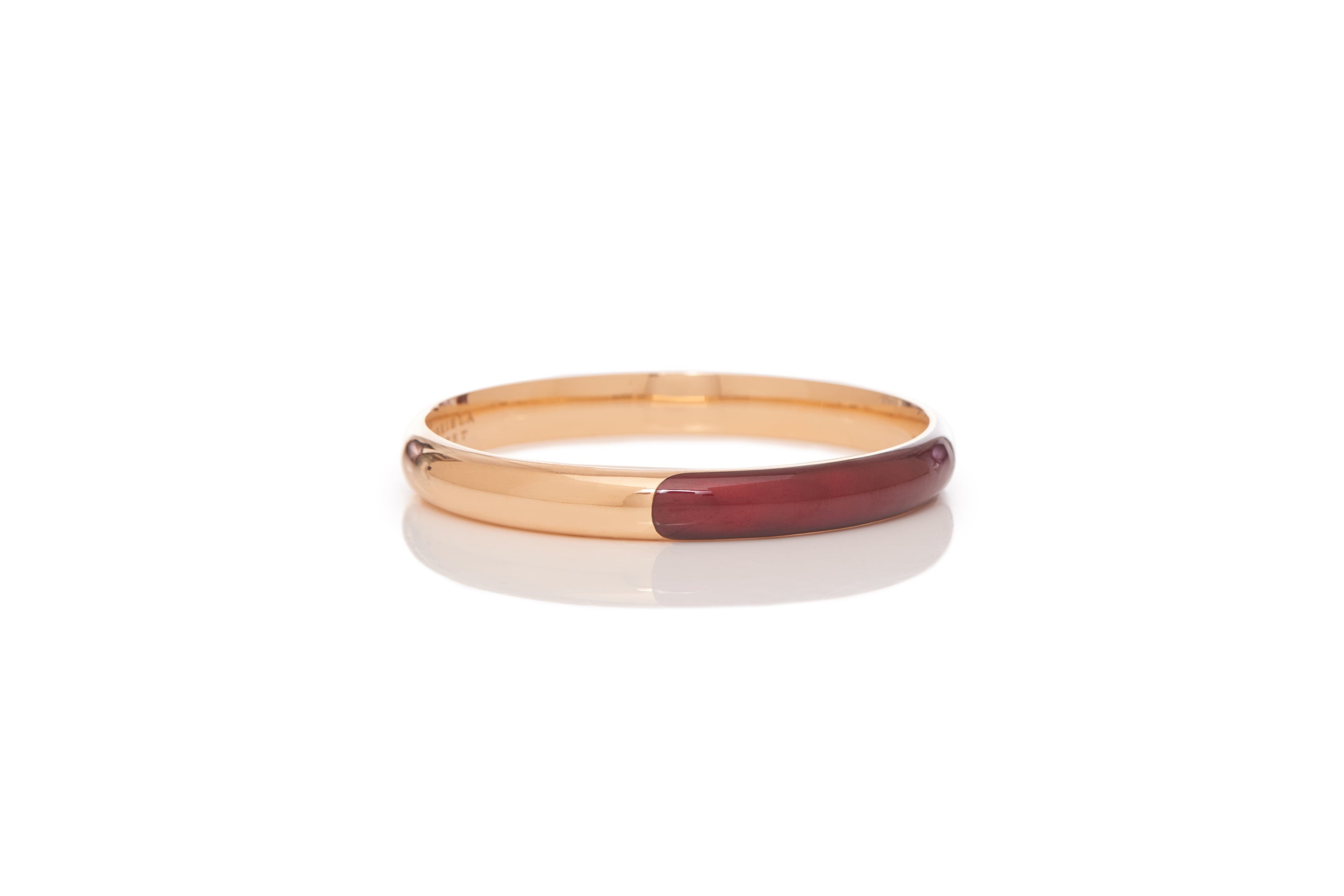 Vitreous Red Enamel & 18K Gold Bangle - 2