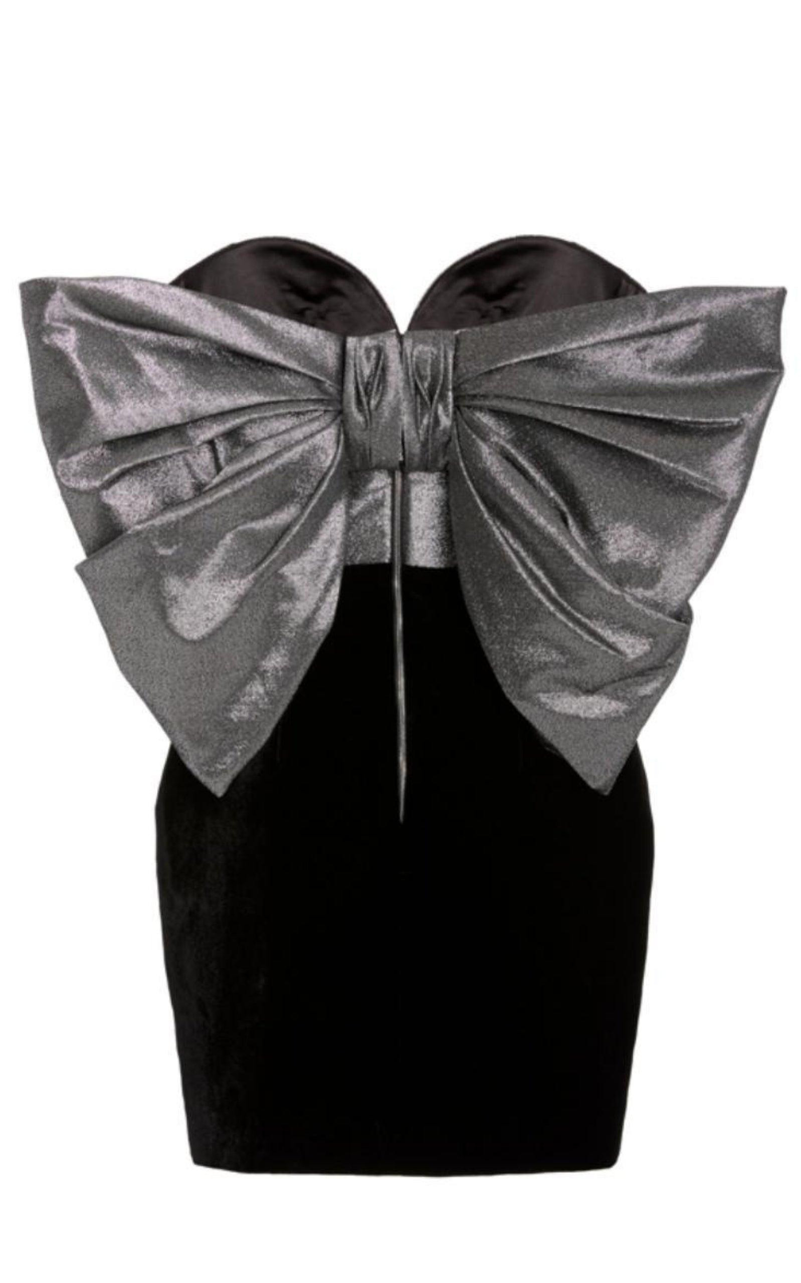 Off-The-Shoulder Bow Mini Dress - 4