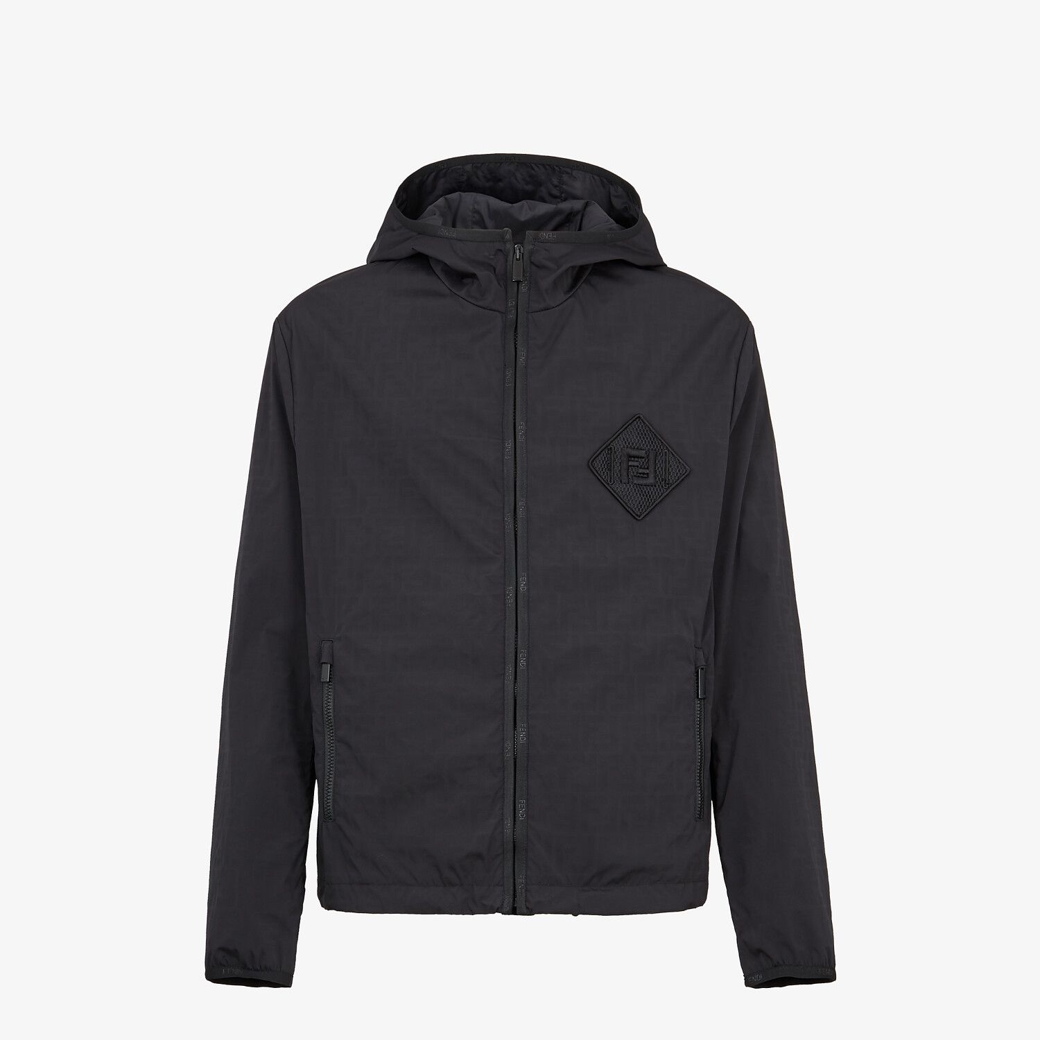 Windbreaker in black tech fabric - 1