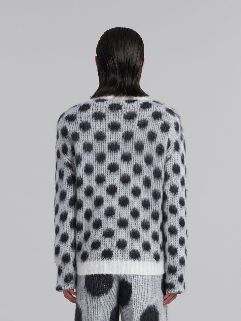 WHITE MOHAIR JUMPER WITH POLKA DOTS - 3