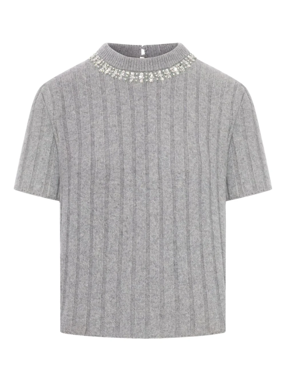 jewelled ribbed wool top - 1