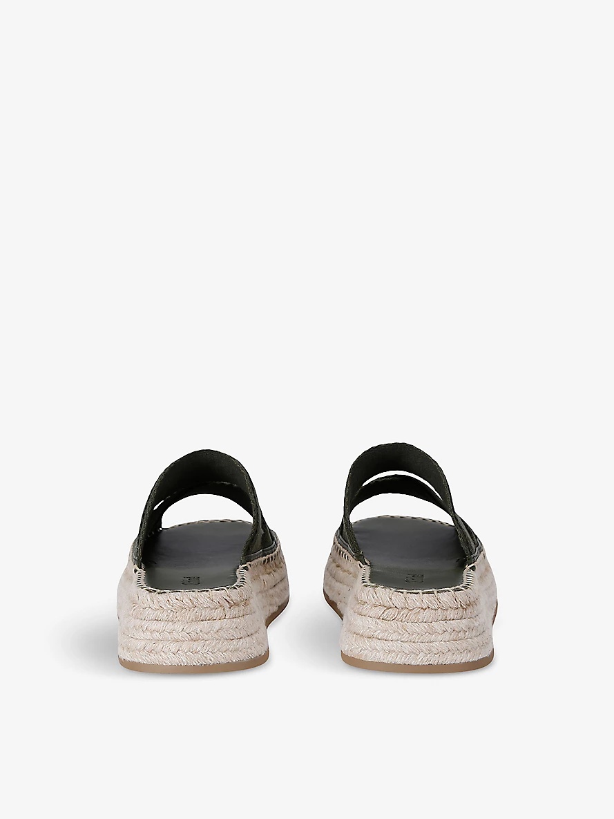 Mila logo-strap woven espadrille sandals - 4