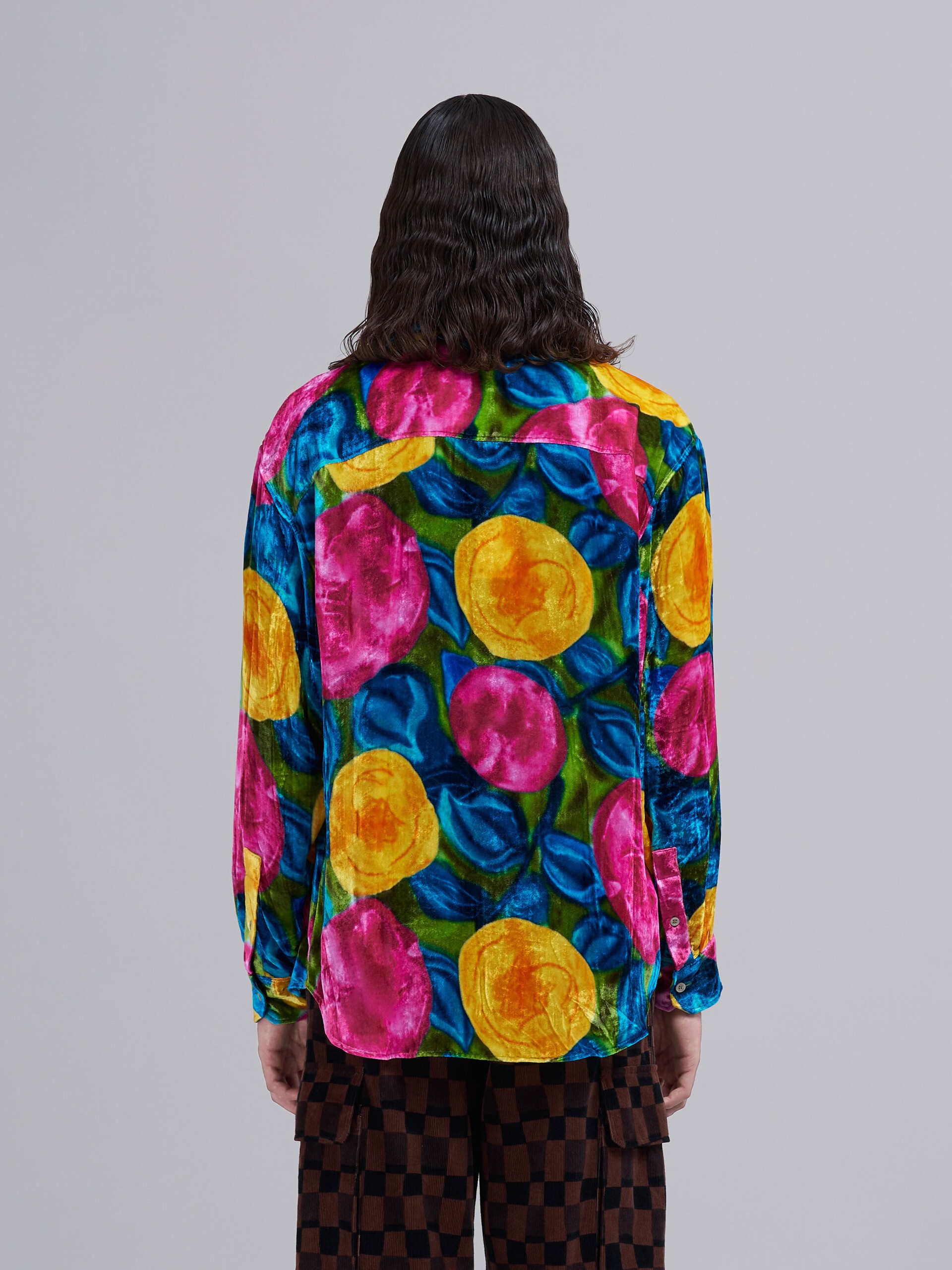 SPRING RITE PRINT CRINKLED VELVET SHIRT - 3