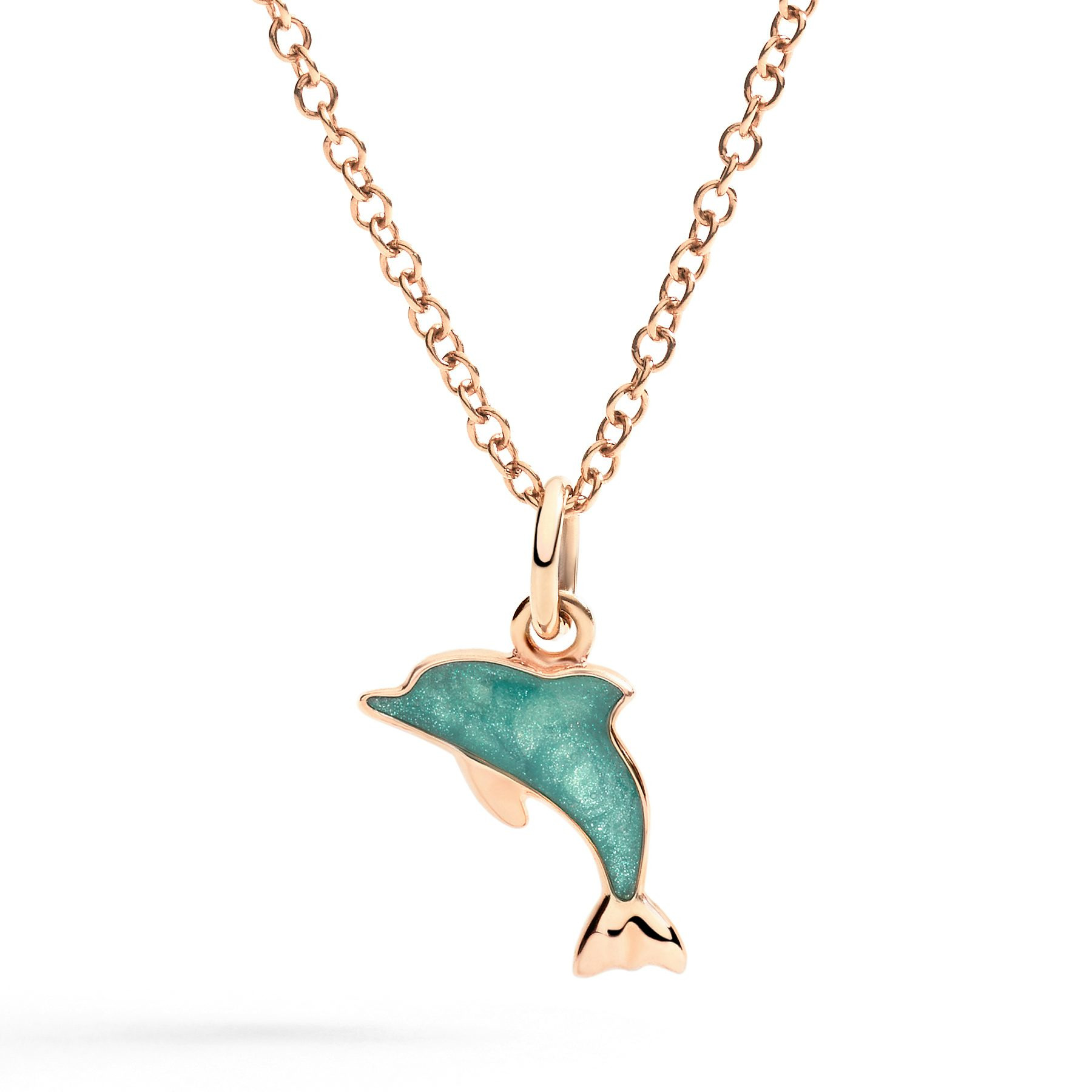 ROSE GOLD & ENAMEL DOLPHIN CHARM - 2