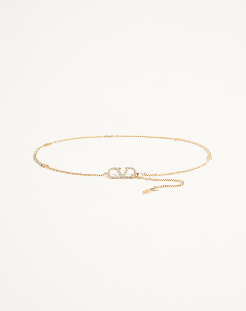 VALENTINO GARAVANI VLOGO SIGNATURE CHAIN BELT WITH SWAROVSKI® CRYSTALS 1