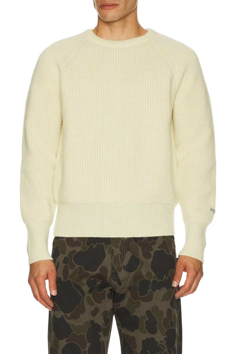 AFTER PRAY Rover Patched Knit Crew Neck Sweater outlook