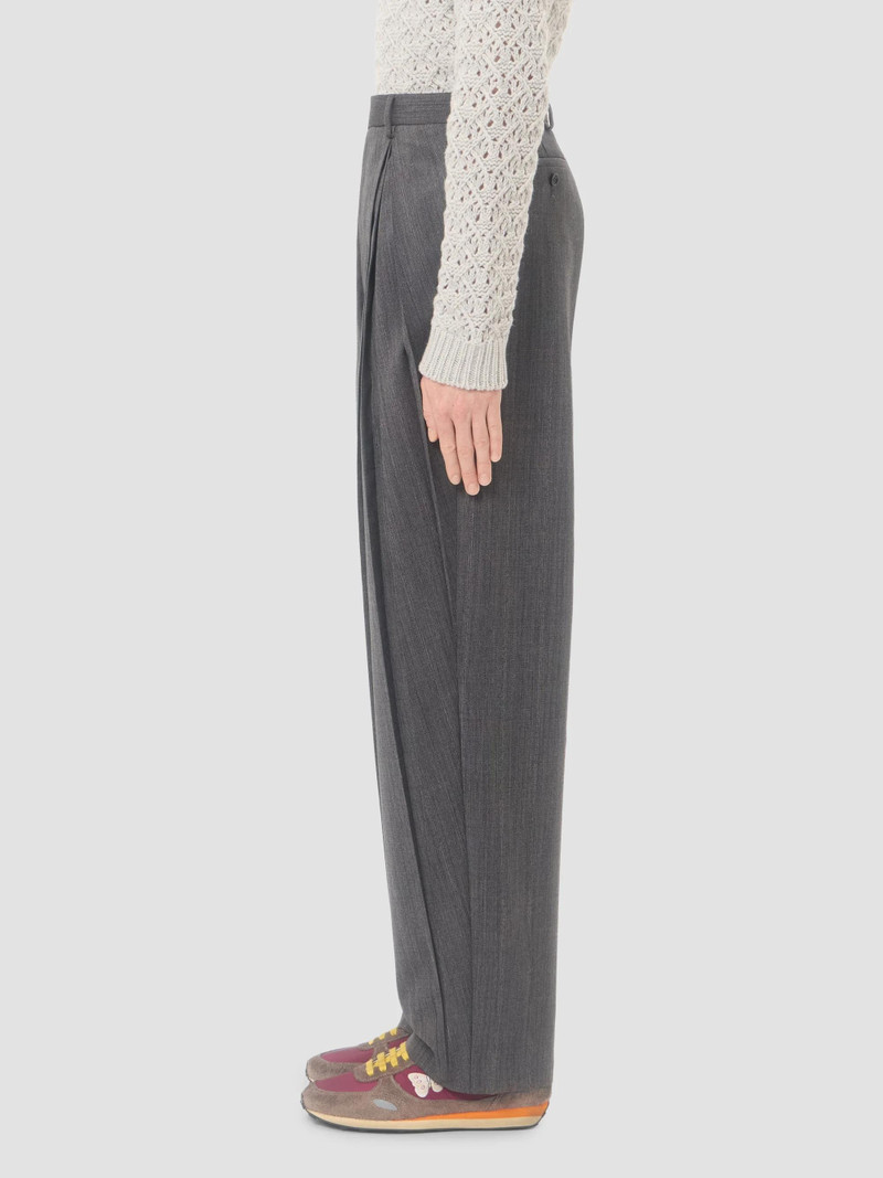 Men's Pinstripe Wool Pants with Pleats - Gray 4