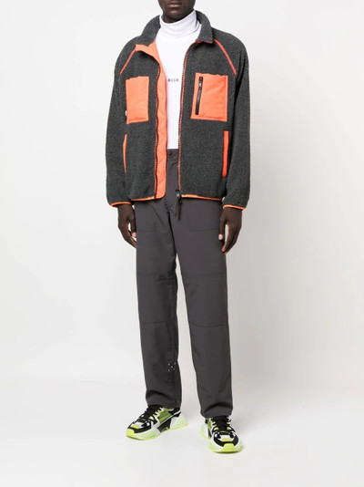 MSGM two-tone zippered fleece sweatshirt outlook