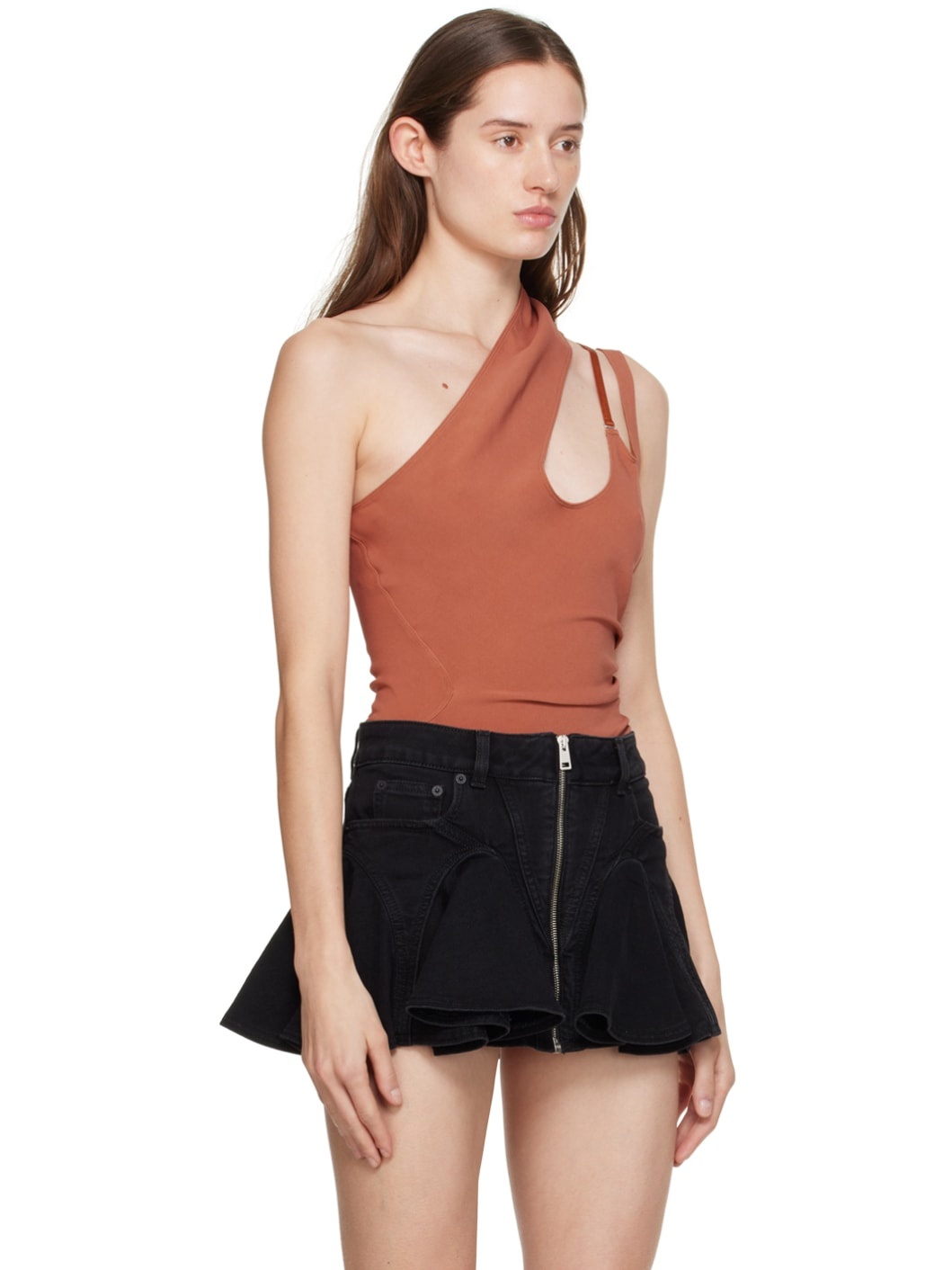 Pink Asymmetric Bodysuit - 2