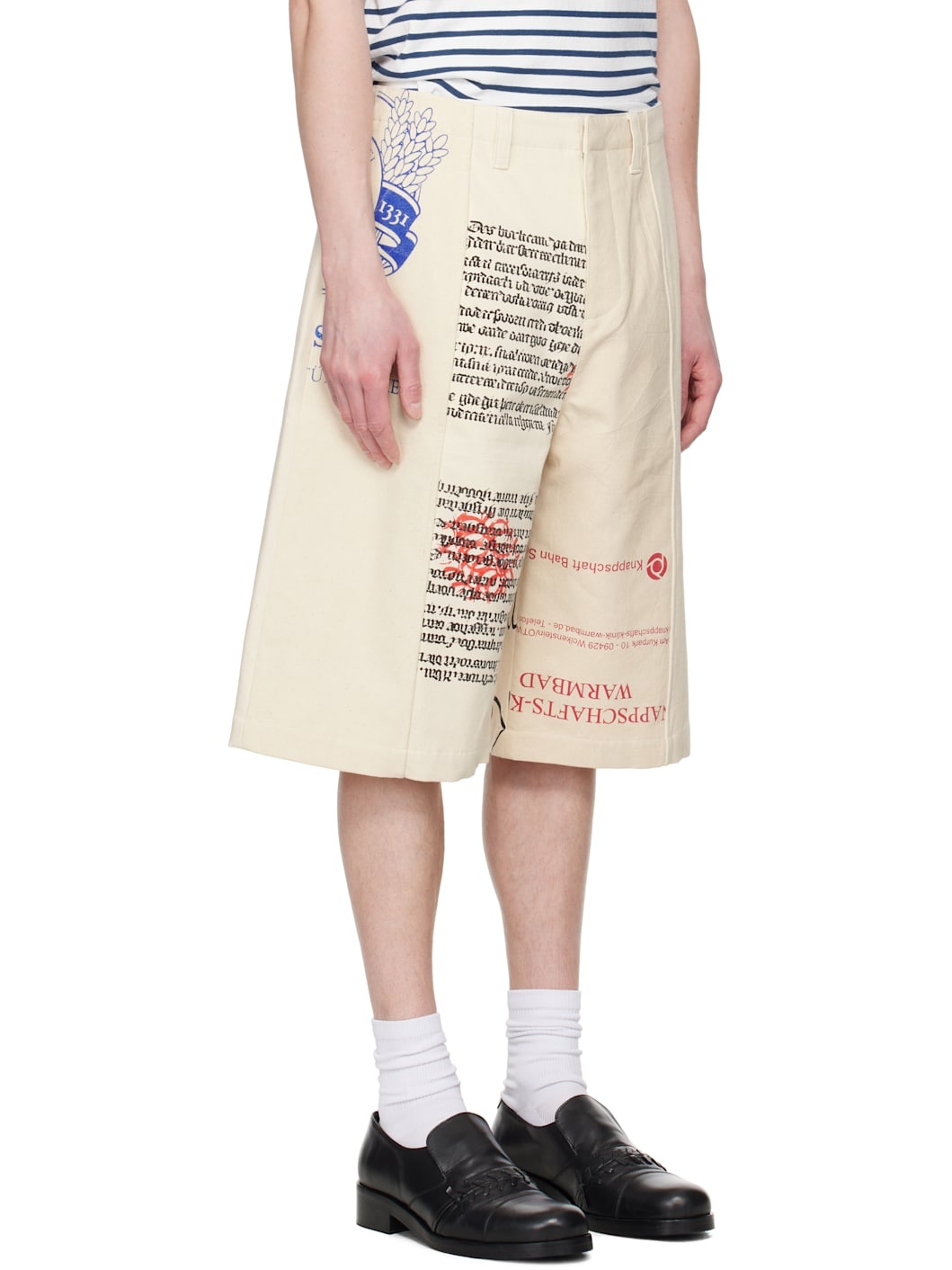 Beige Regenerated Tote Bags Cargo Shorts - 2