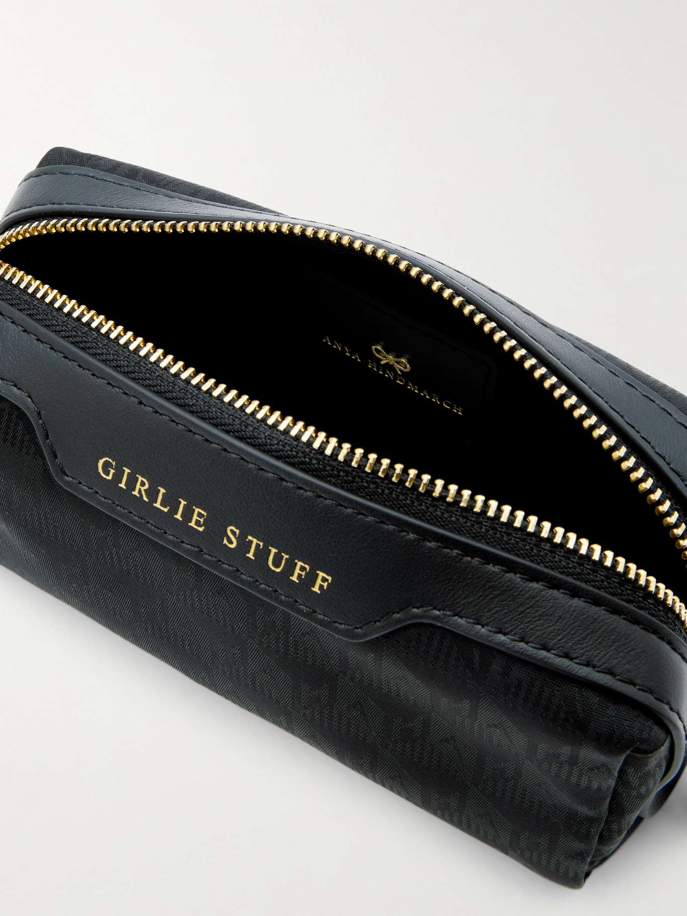 + NET SUSTAIN Girlie Stuff textured leather-trimmed ECONYL cosmetics case Black - 4