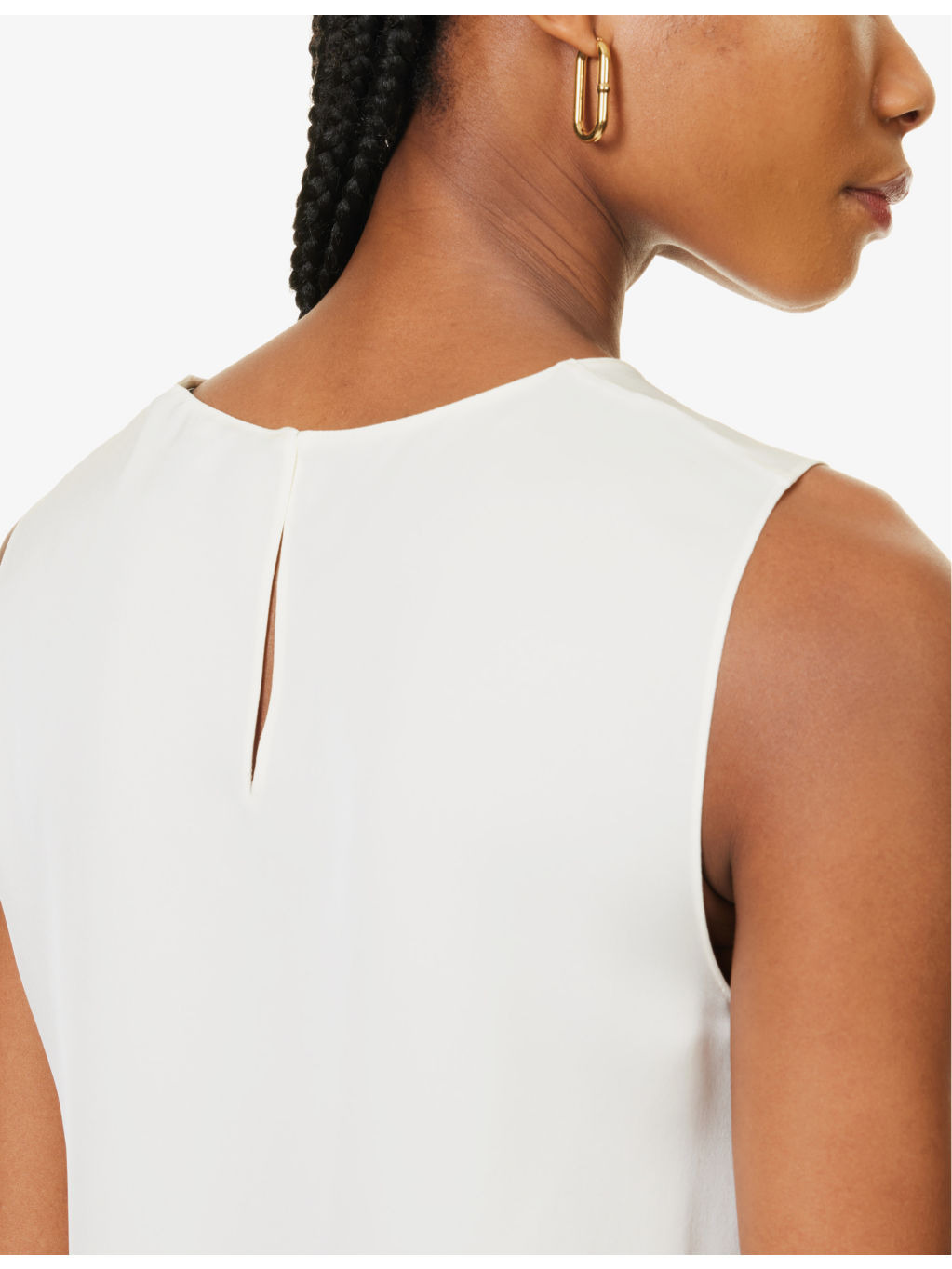 Sleeveless regular-fit silk top - 5