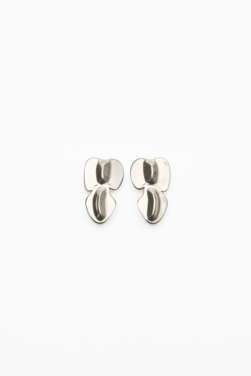 Brass croco scale earrings - Silver 1
