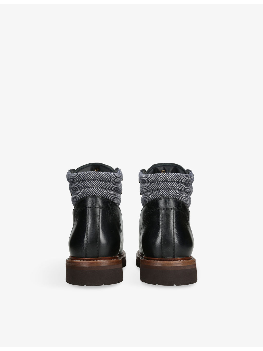 Felt-Trim Leather Ankle Boots - 4