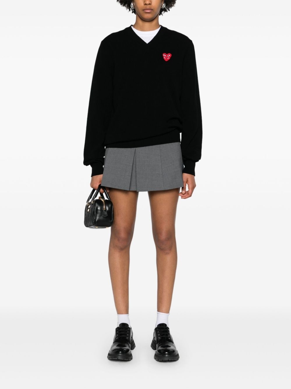 heart-patch wool jumper - 3