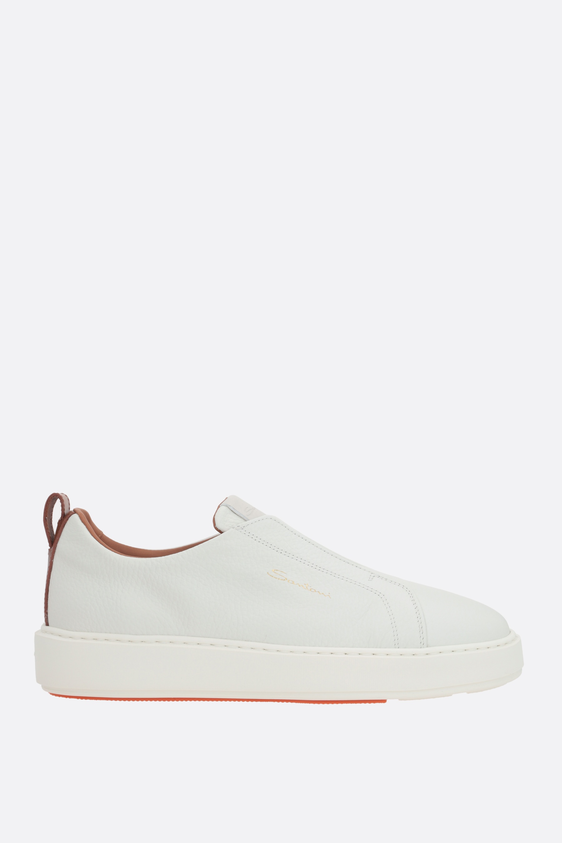 GRAINY LEATHER SLIP-ON SNEAKERS - 1