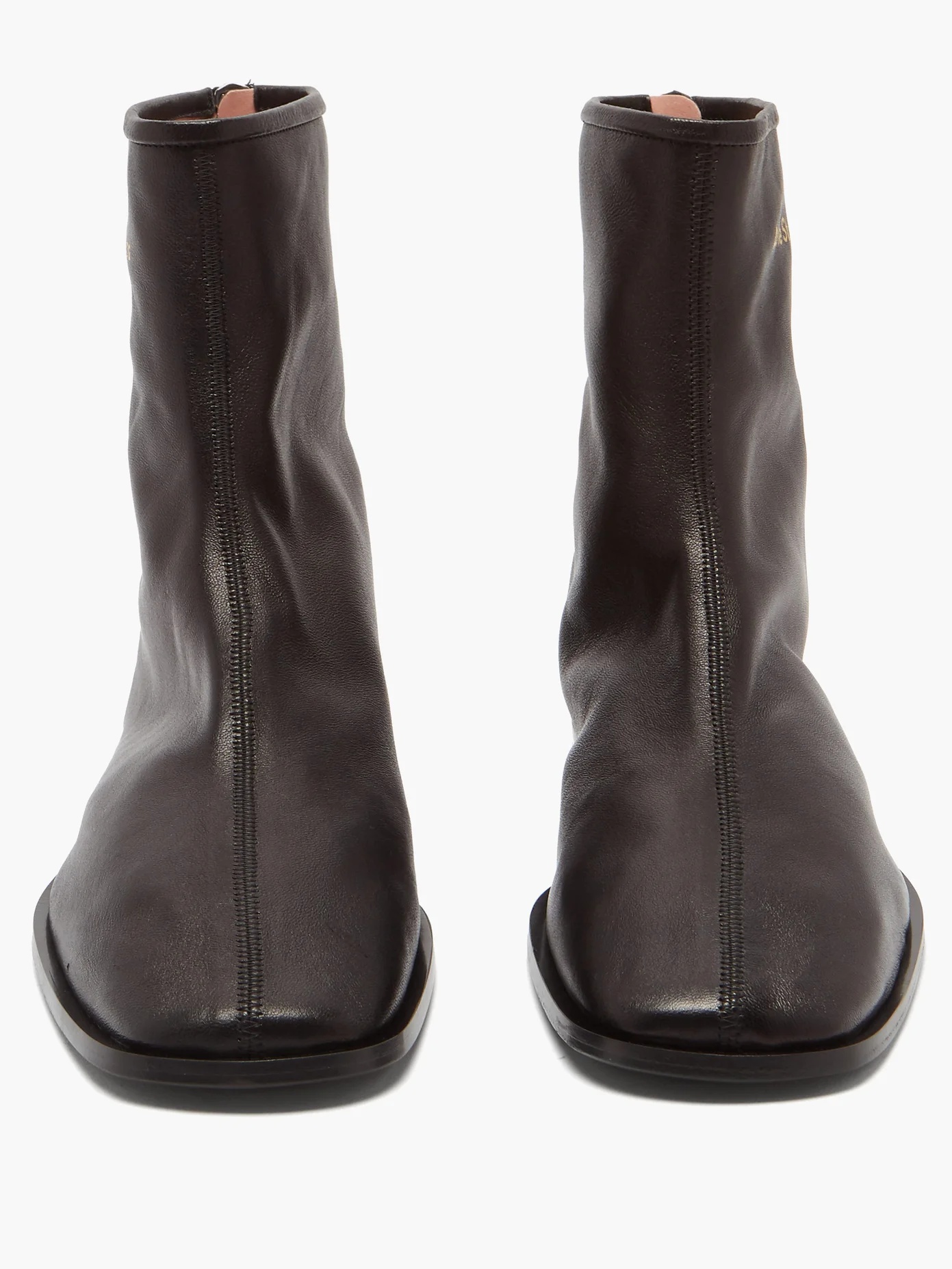 Berta back-zip stretch-leather ankle boots - 5