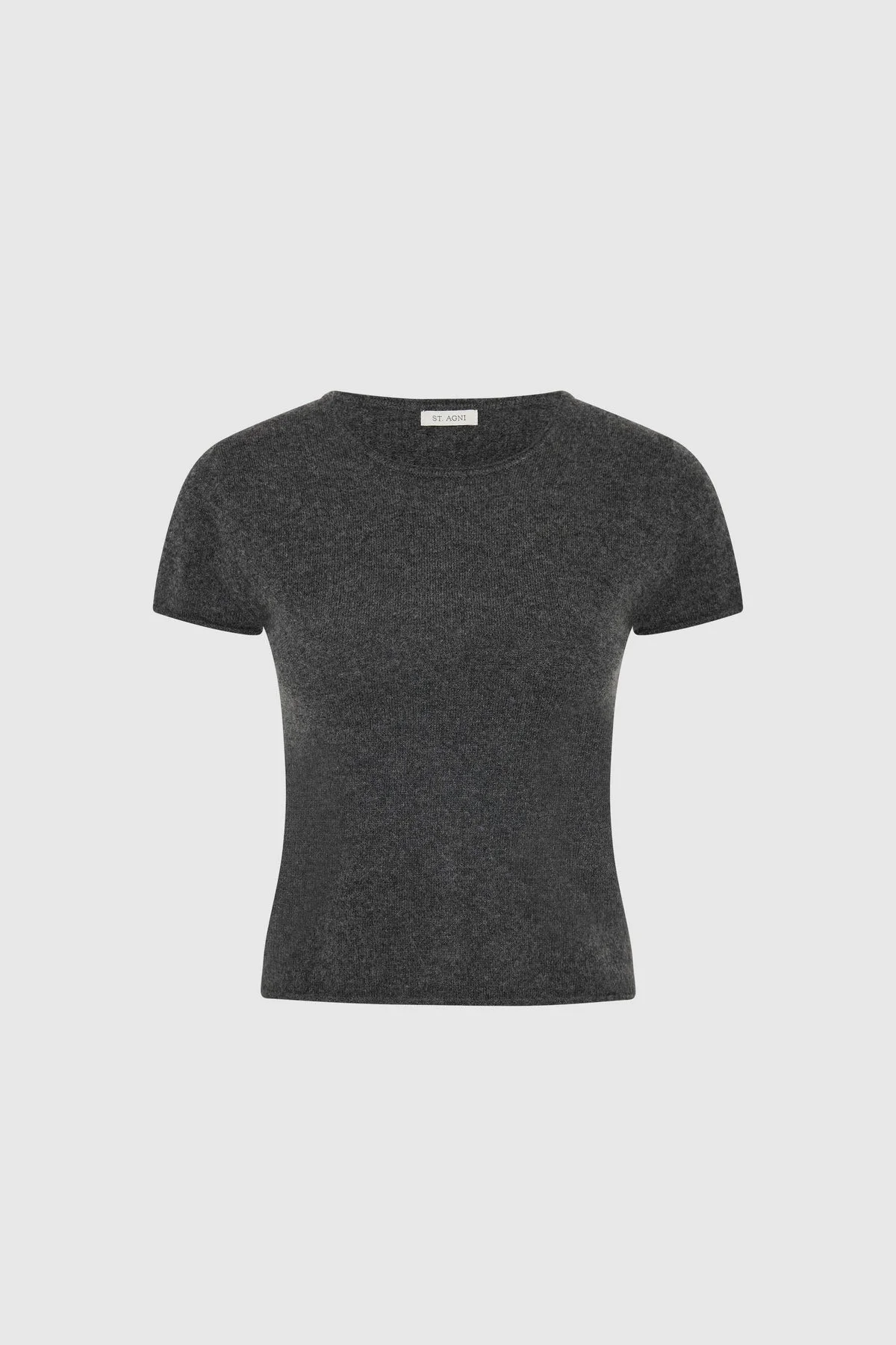 Fine Merino Wool Baby Tee - Charcoal Melange - 1