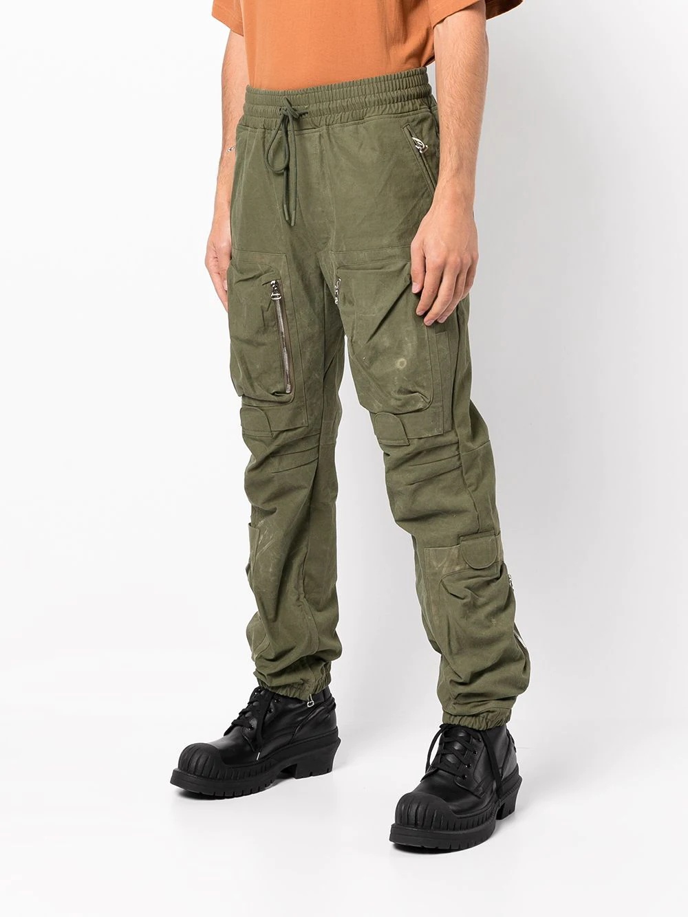 drawstring cargo trousers - 3