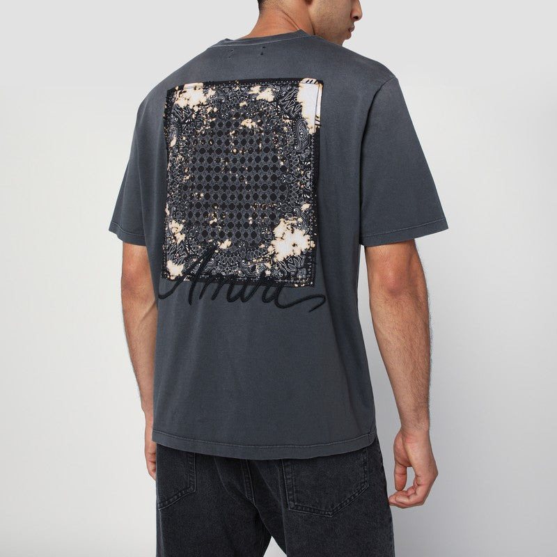 Amiri Washed Black Cotton T-Shirt Men - 2