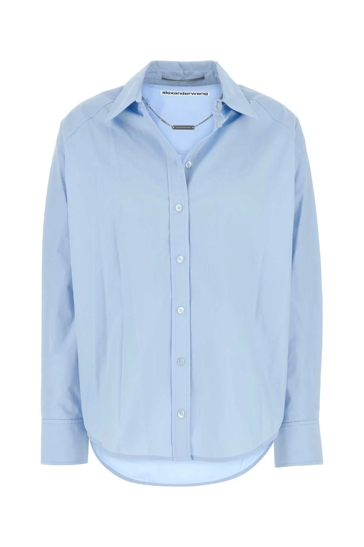 Alexander Wang Women Light Blue Poplin Oversize Shirt - 1