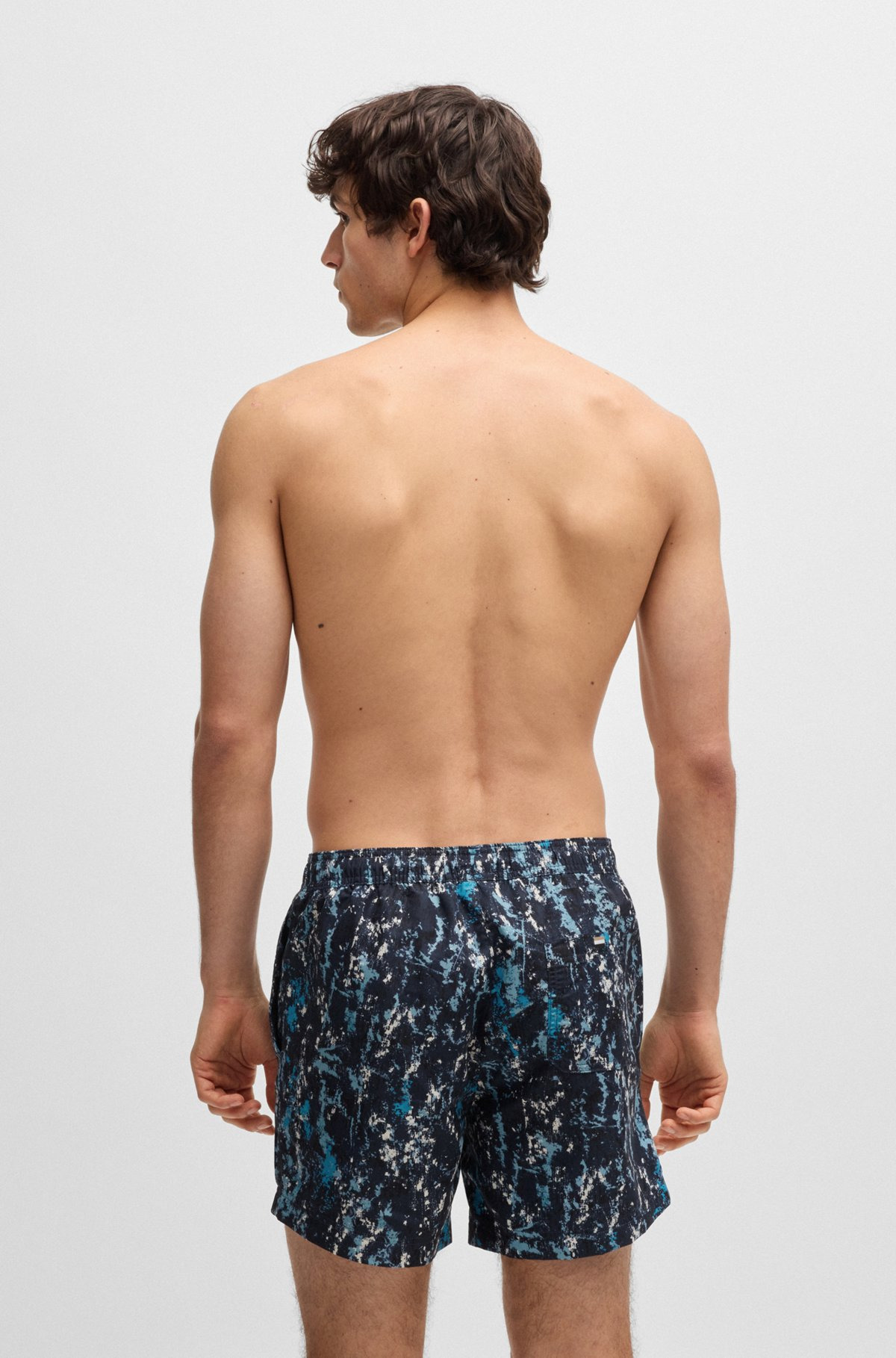 PRINTED SWIM SHORTS WITH LOGO DETAIL - 4
