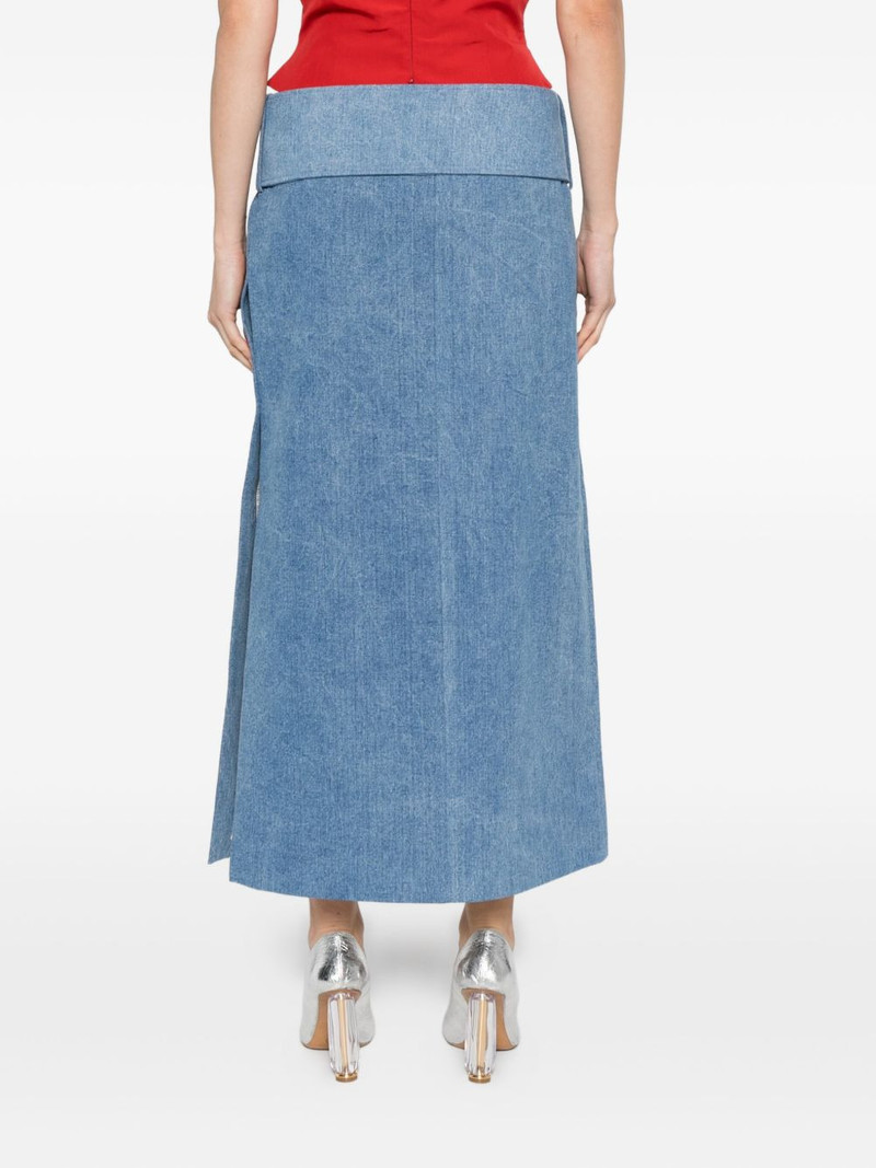 belted denim midi skirt 4