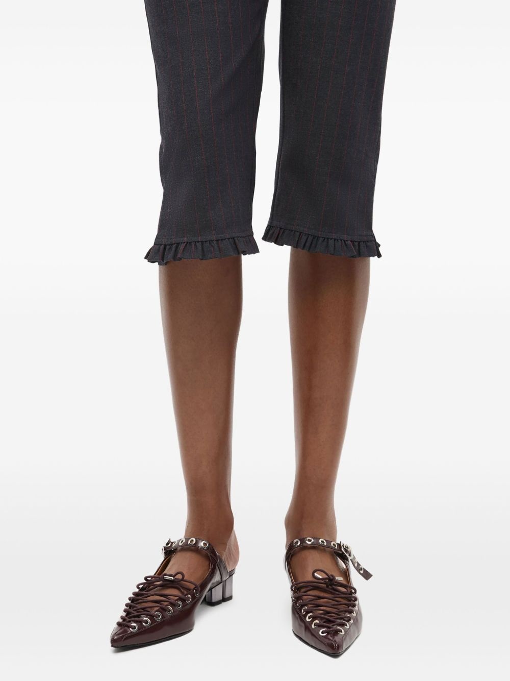 eyelet-detail mules - 5