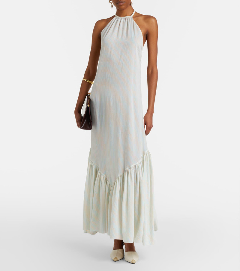 PATOU Striped halterneck open-back maxi dress outlook